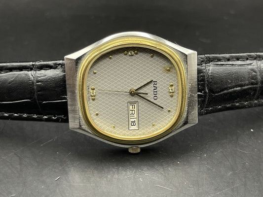 Vintage Rado Quartz Dress Watch, 34mm Gents Watch, Gift, Swiss Made - Grab A Watch Co
