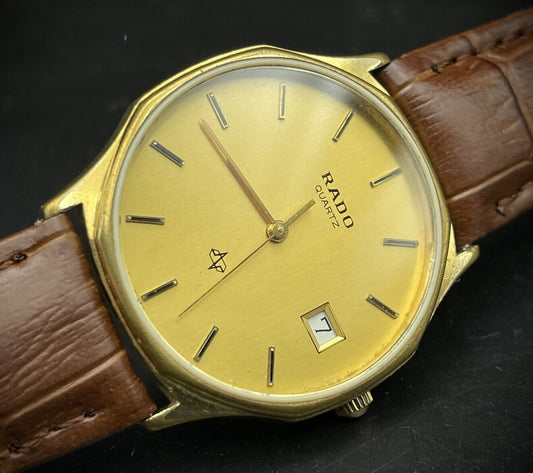 Vintage Rado Quartz Slim Dress Watch, 31mm Gents Watch, Gift, Swiss Made,Perfect - Grab A Watch Co