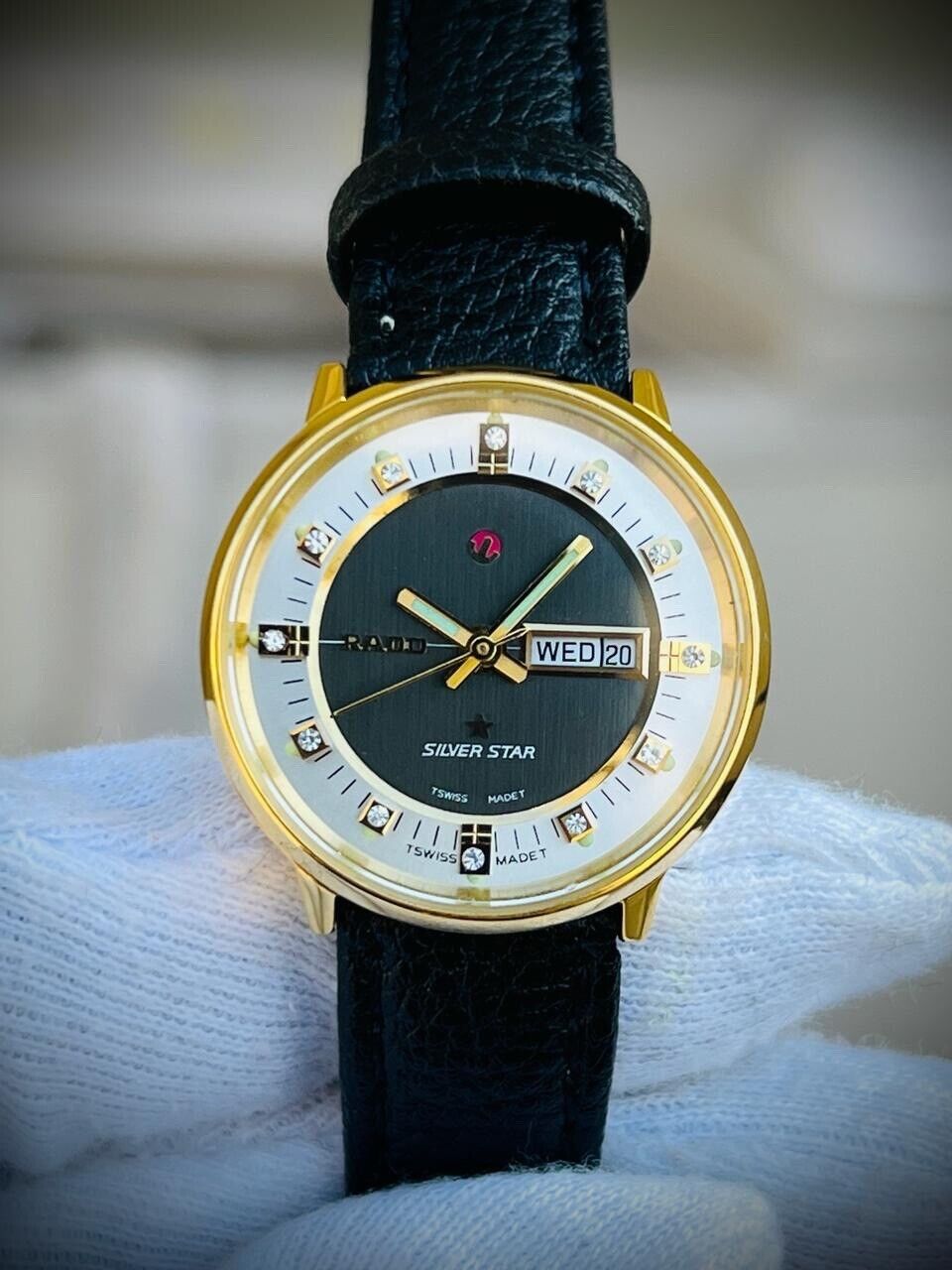 Vintage Rado Silver Star Diamond Dial Automatic Ladies Watch, NOS With Tags - Grab A Watch Co