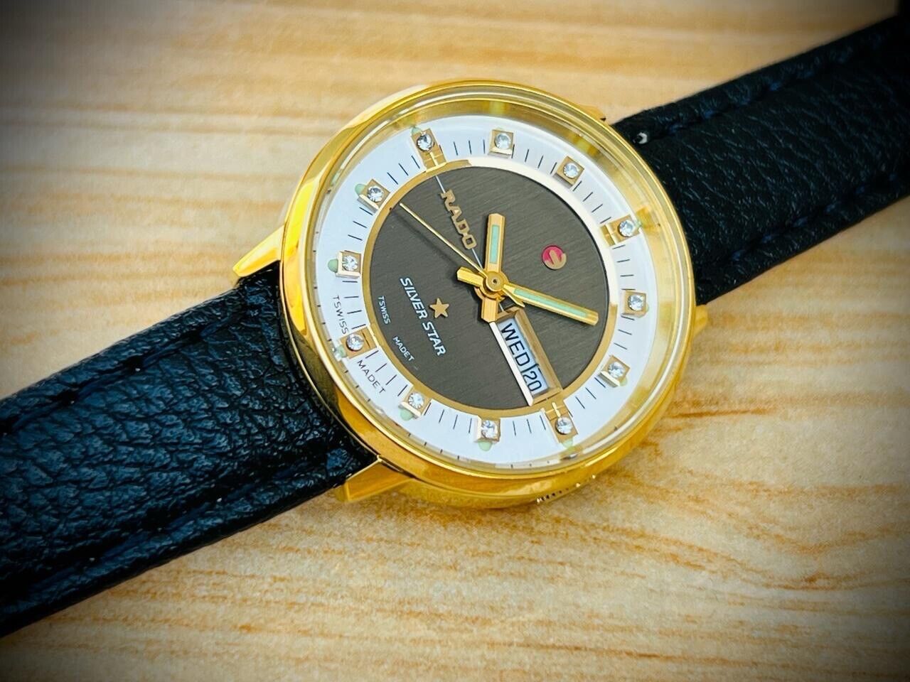 Vintage Rado Silver Star Diamond Dial Automatic Ladies Watch, NOS With Tags - Grab A Watch Co