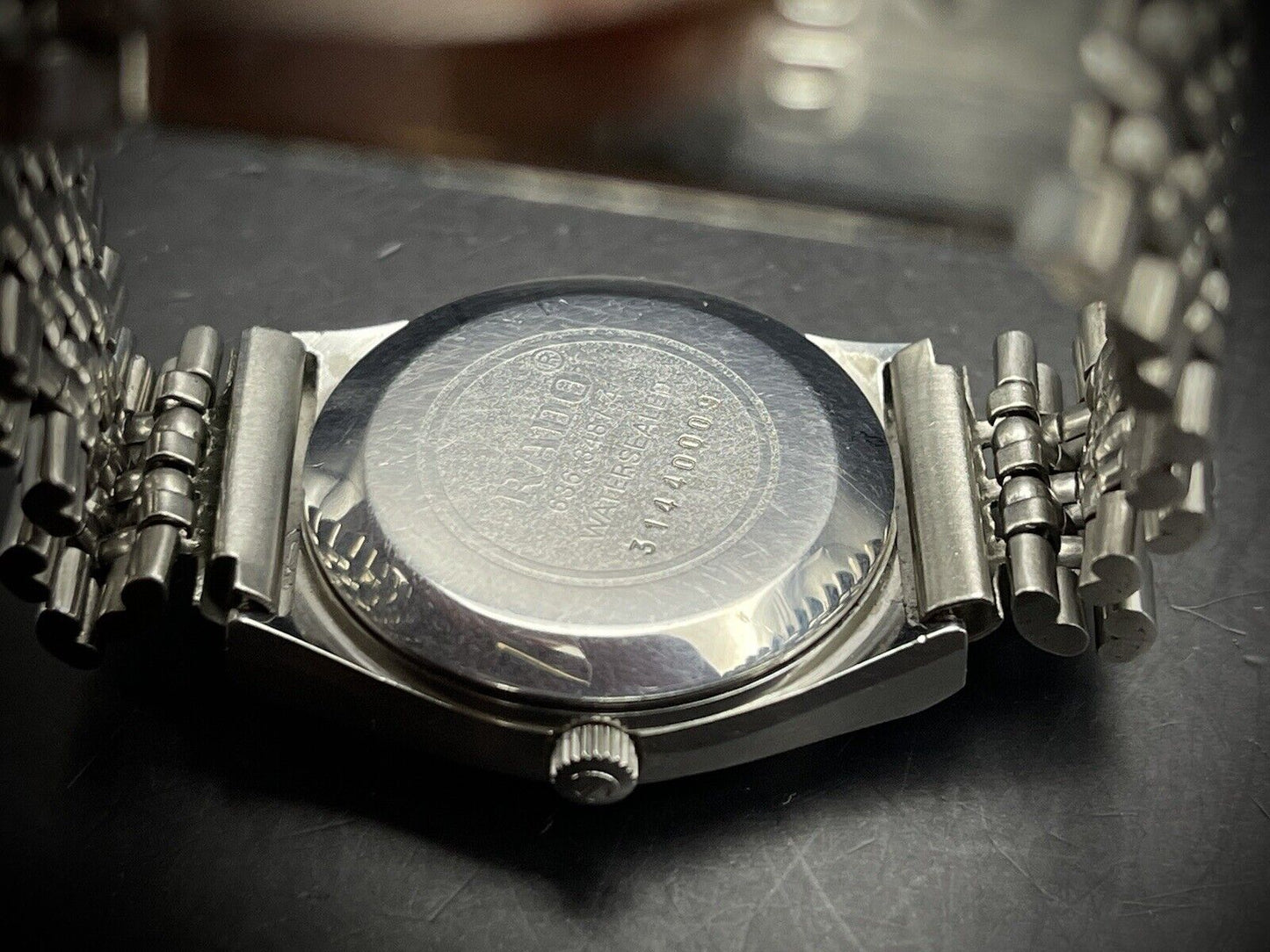 Vintage Rado Voyager Black Diamond Dial 35mm Rare Automatic Mens Watch, Swiss - Grab A Watch Co