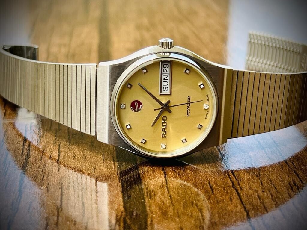 Vintage Rado Voyager Diamond Dial Automatic Gents Watch 32mm Swiss, Perfect - Grab A Watch Co