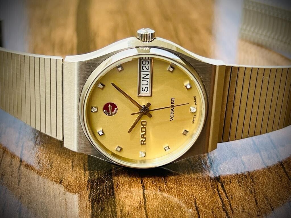 Vintage Rado Voyager Diamond Dial Automatic Gents Watch 32mm Swiss, Perfect - Grab A Watch Co