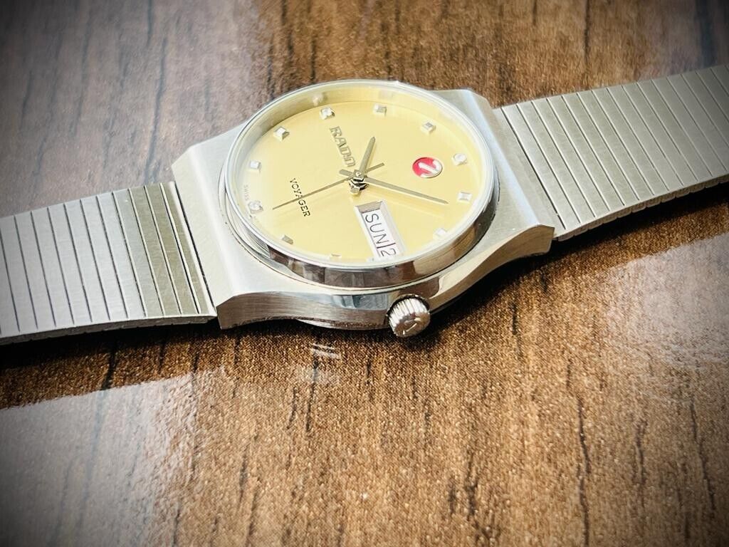 Vintage Rado Voyager Diamond Dial Automatic Gents Watch 32mm Swiss, Perfect - Grab A Watch Co