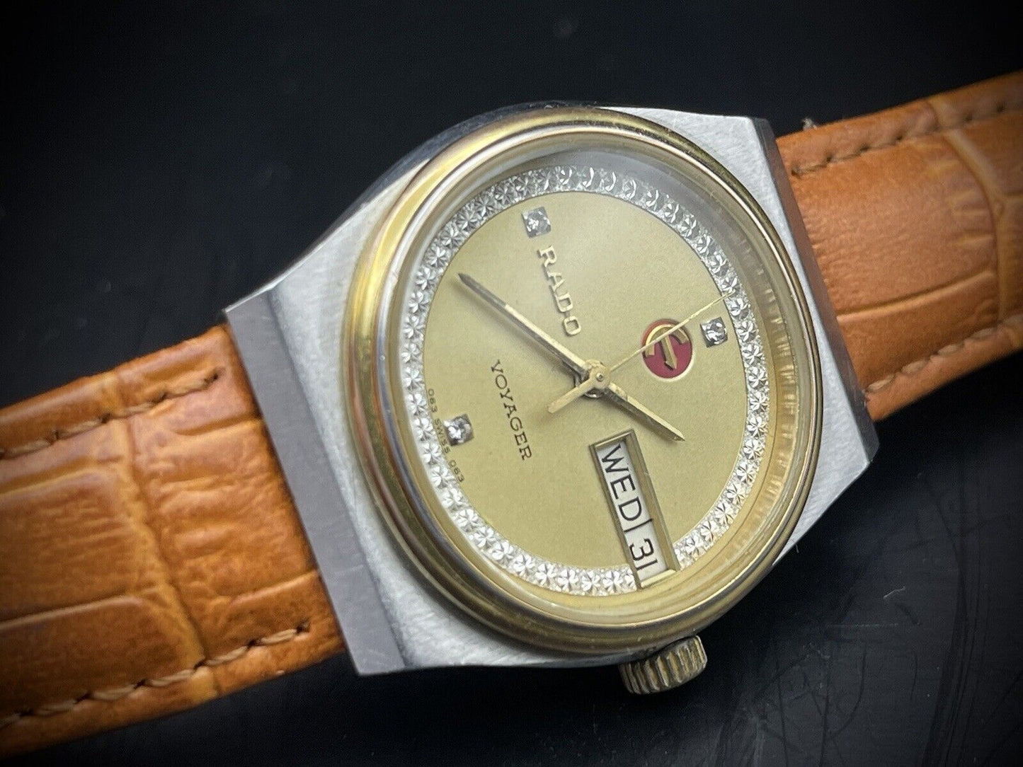 Vintage Rado Voyager Diamond Dial Rare Automatic Gents Watch 31mm, Swiss Made - Grab A Watch Co