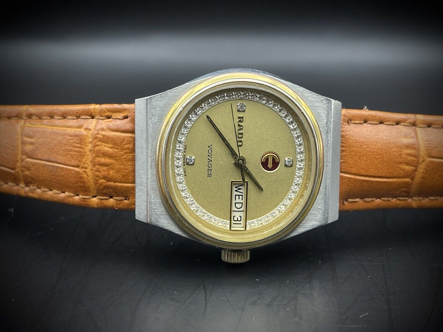 Vintage Rado Voyager Diamond Dial Rare Automatic Gents Watch 31mm, Swiss Made - Grab A Watch Co