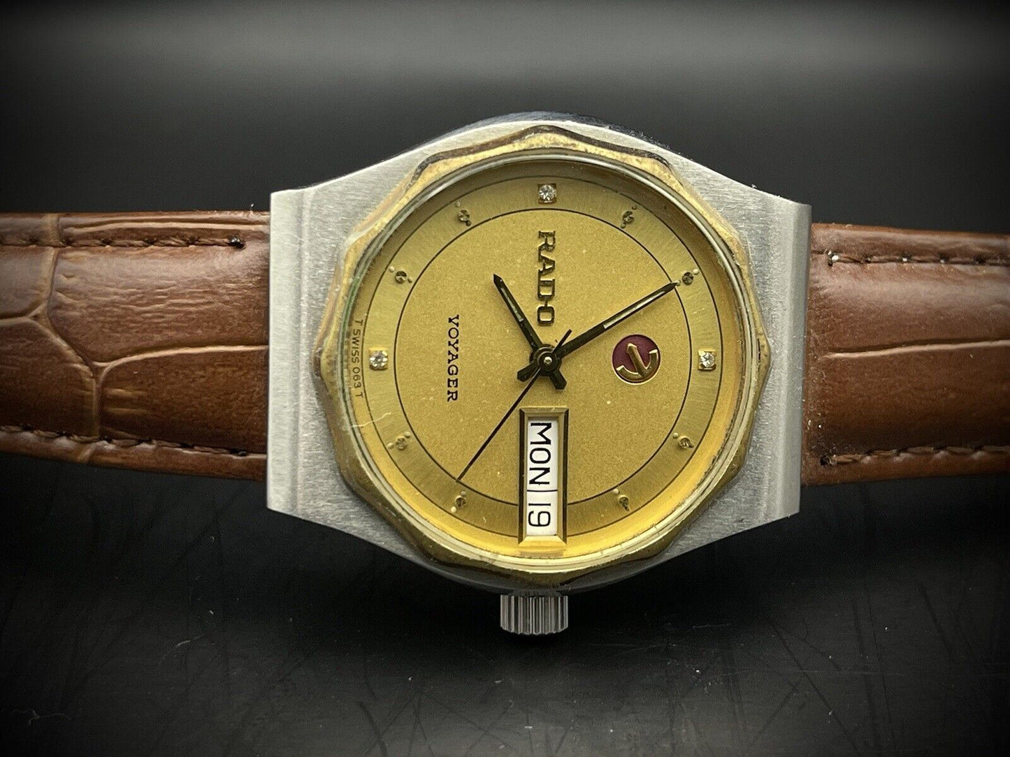 Vintage Rado Voyager Diamond Dial Rare Automatic Gents Watch 31mm, Swiss Made - Grab A Watch Co