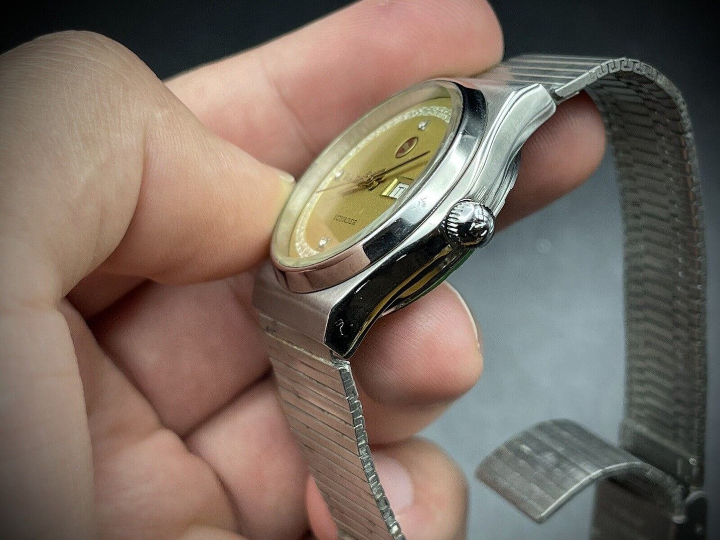 Vintage Rado Voyager Diamond Dial Rare Automatic Gents Watch, 35mm, Swiss Made - Grab A Watch Co