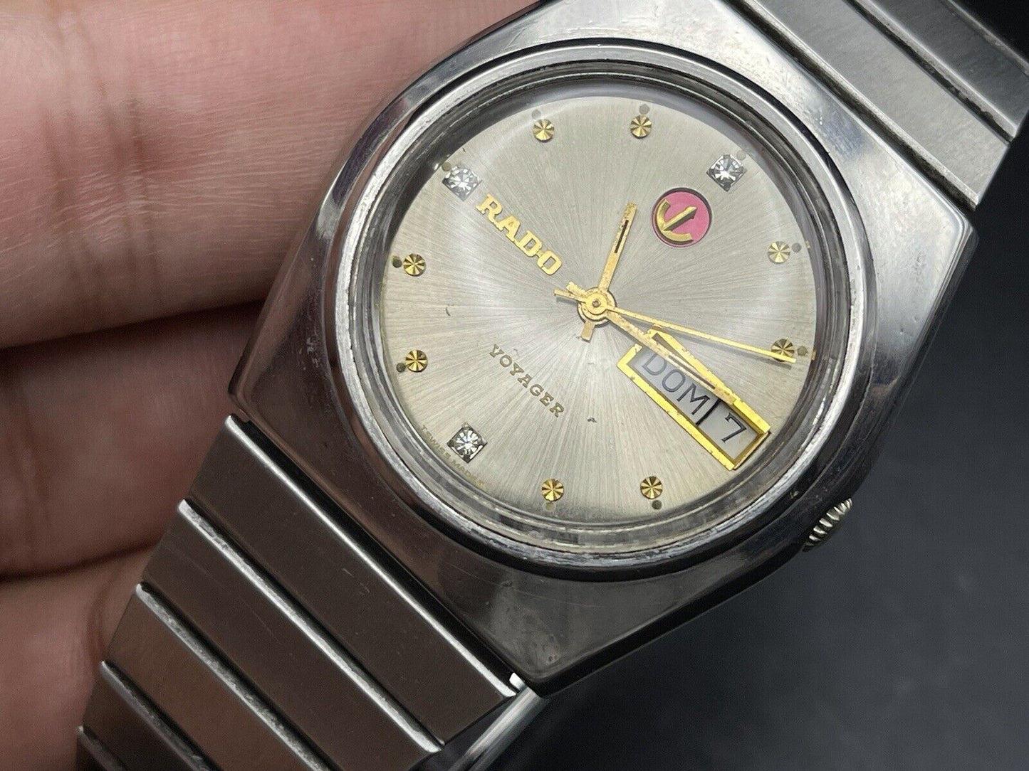 Vintage Rado Voyager Diamond Dial Rare Automatic Gents Watch, Gift, Swiss Made - Grab A Watch Co