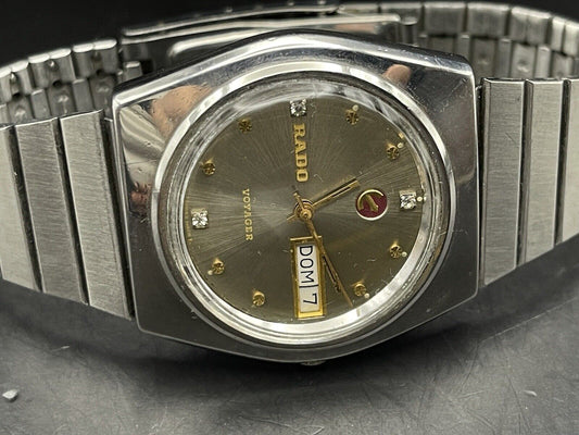 Vintage Rado Voyager Diamond Dial Rare Automatic Gents Watch, Gift, Swiss Made - Grab A Watch Co