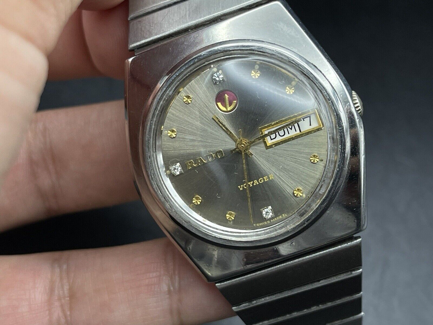 Vintage Rado Voyager Diamond Dial Rare Automatic Gents Watch, Gift, Swiss Made - Grab A Watch Co