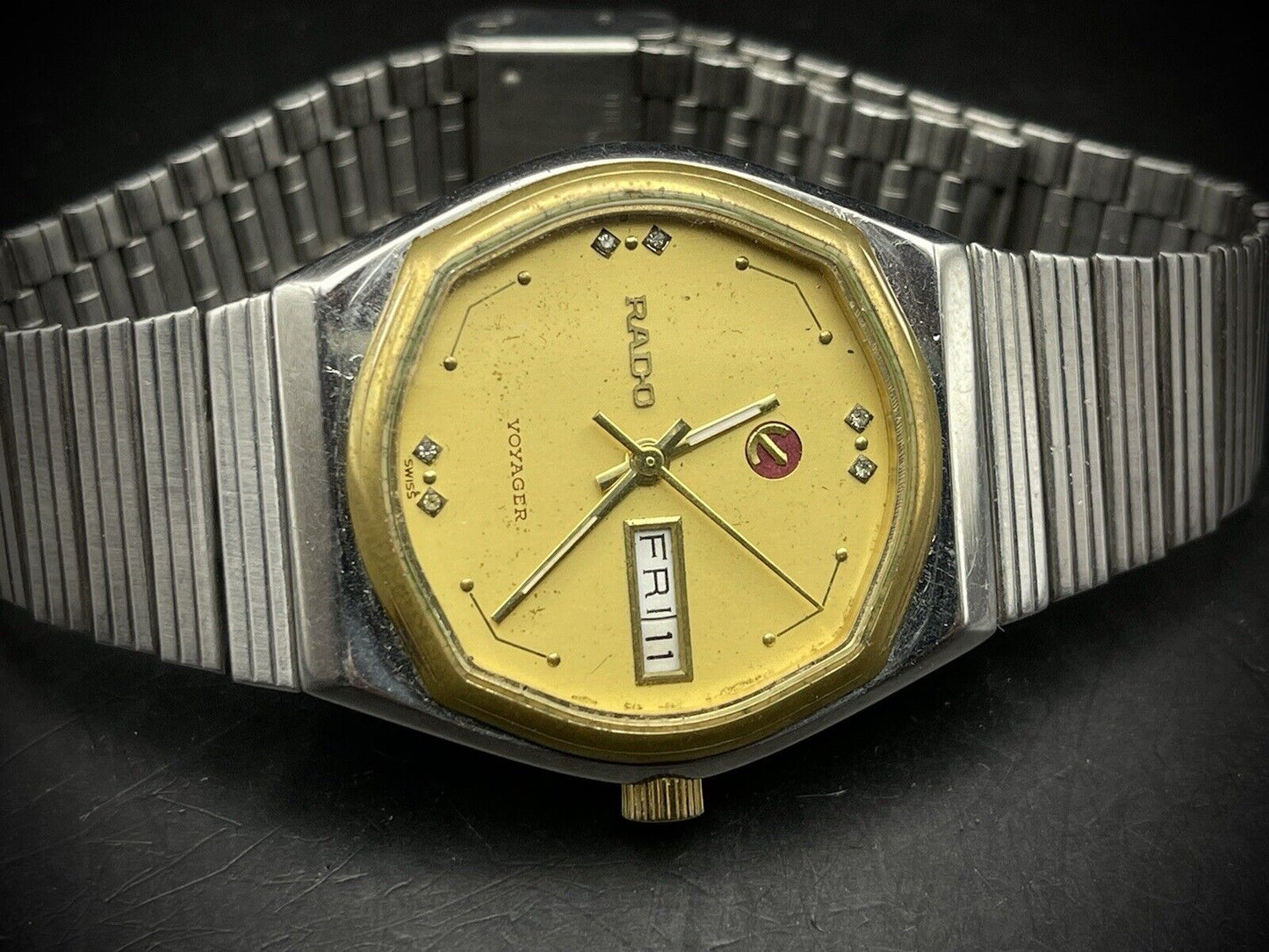 Vintage Rado Voyager Gold Dial Automatic Gents Watch, 38mm, Gift Watch, Swiss - Grab A Watch Co