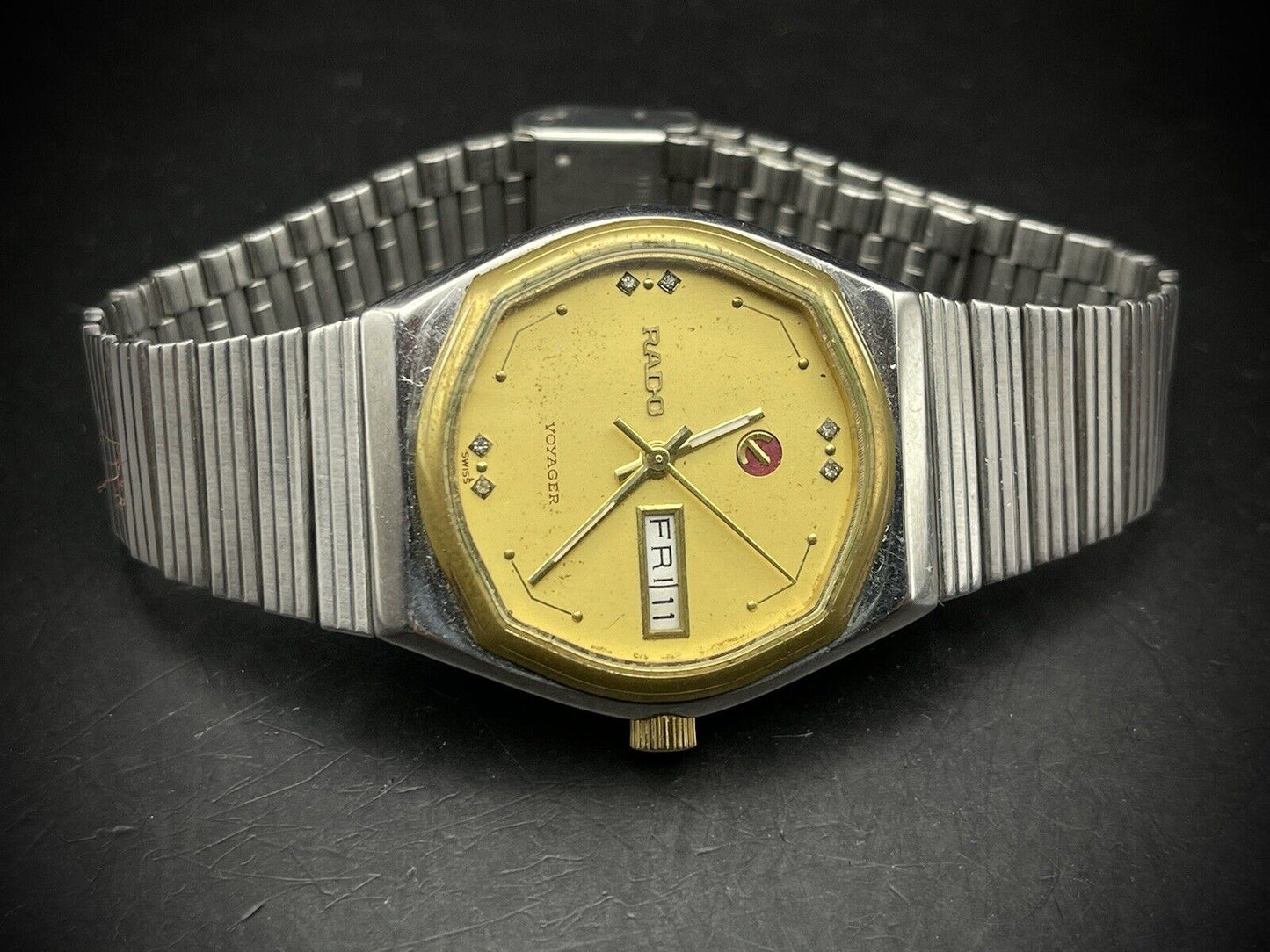 Vintage Rado Voyager Gold Dial Automatic Gents Watch, 38mm, Gift Watch, Swiss - Grab A Watch Co