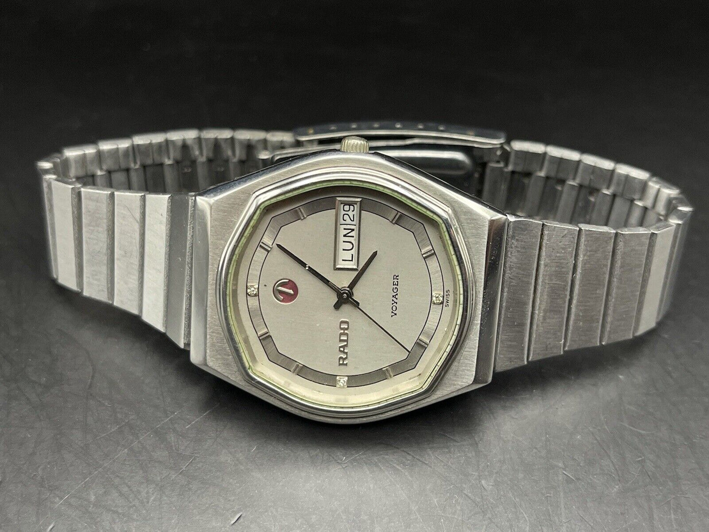 Vintage Rado Voyager Grey Dial Automatic Gents Watch, 38mm, Gift Watch, Swiss - Grab A Watch Co