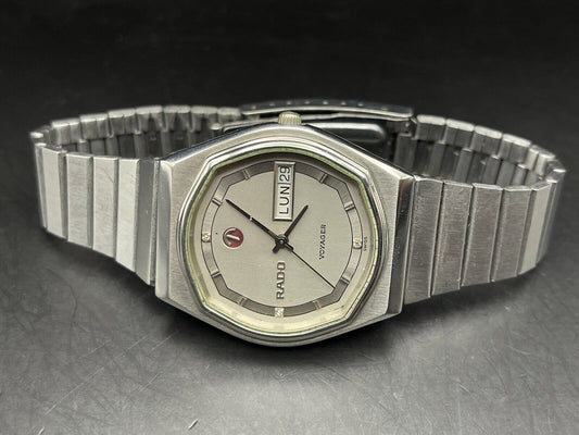 Vintage Rado Voyager Grey Dial Automatic Gents Watch, 38mm, Gift Watch, Swiss - Grab A Watch Co