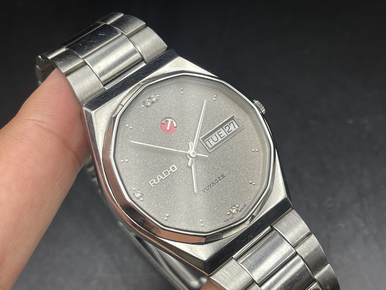 Vintage Rado Voyager Grey Dial Automatic Gents Watch, 38mm, Gift Watch, Swiss - Grab A Watch Co