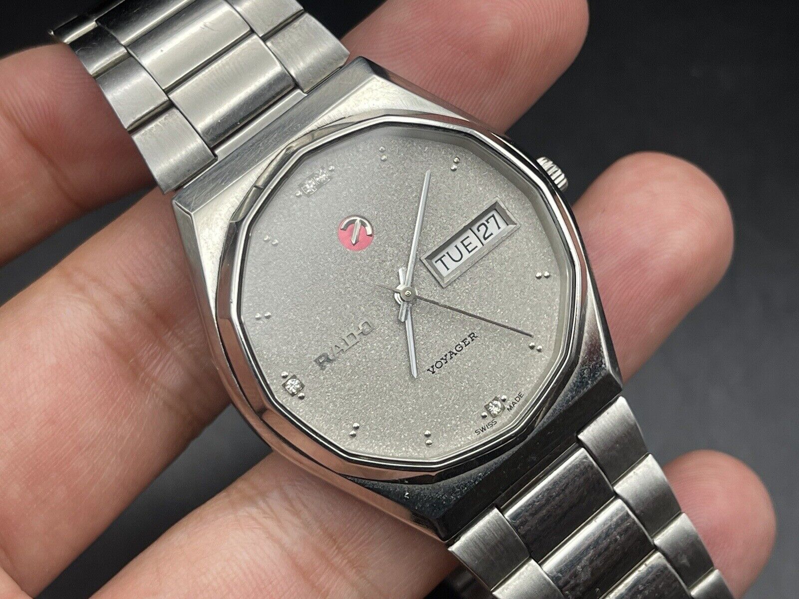 Vintage Rado Voyager Grey Dial Automatic Gents Watch, 38mm, Gift Watch, Swiss - Grab A Watch Co