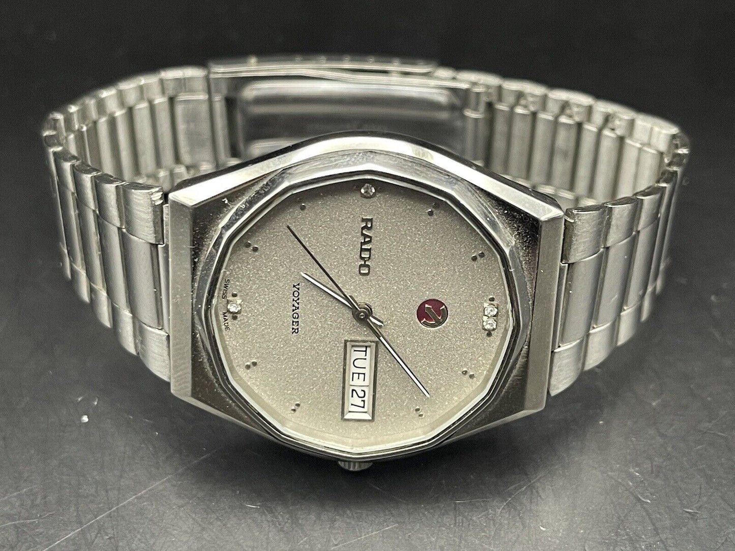 Vintage Rado Voyager Grey Dial Automatic Gents Watch, 38mm, Gift Watch, Swiss - Grab A Watch Co