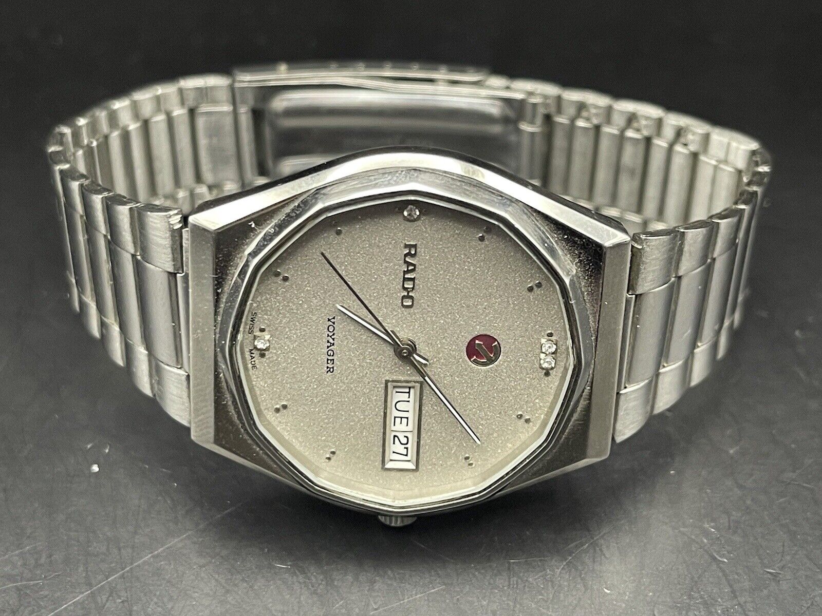 Vintage Rado Voyager Grey Dial Automatic Gents Watch, 38mm, Gift Watch, Swiss - Grab A Watch Co