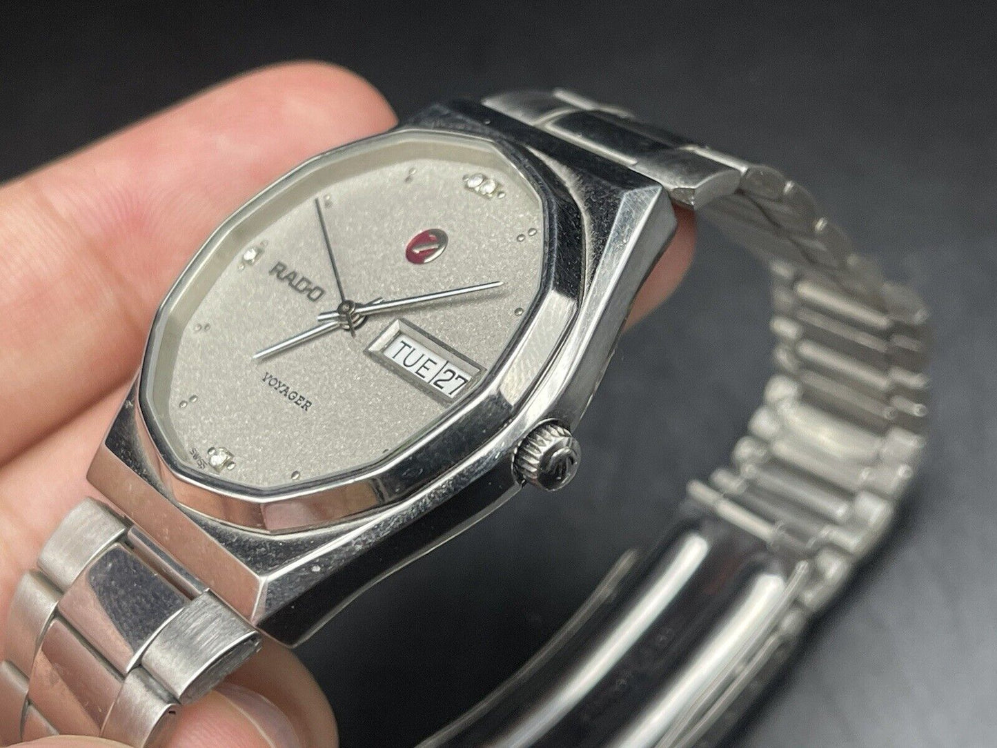 Vintage Rado Voyager Grey Dial Automatic Gents Watch, 38mm, Gift Watch, Swiss - Grab A Watch Co