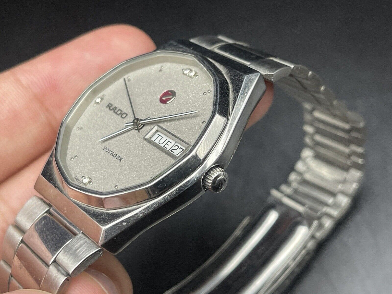 Vintage Rado Voyager Grey Dial Automatic Gents Watch, 38mm, Gift Watch, Swiss - Grab A Watch Co