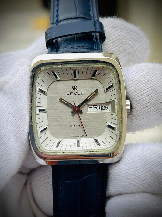 Vintage Revue Thommen 35mm Automatic Mens Watch, Swiss, Rare - Grab A Watch Co