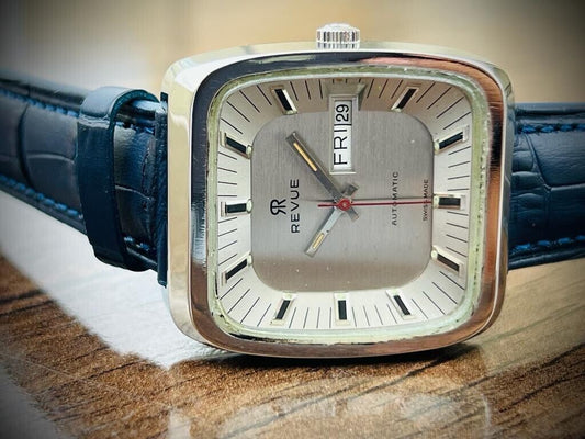 Vintage Revue Thommen 35mm Automatic Mens Watch, Swiss, Rare - Grab A Watch Co