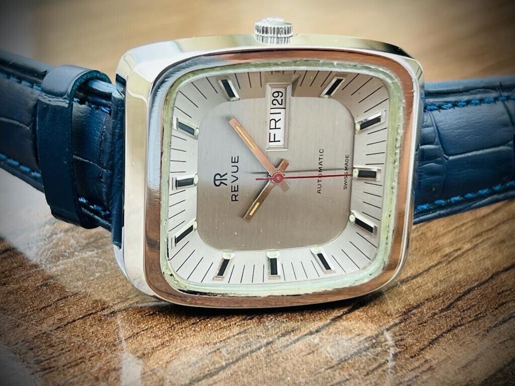 Vintage Revue Thommen 35mm Automatic Mens Watch, Swiss, Rare - Grab A Watch Co