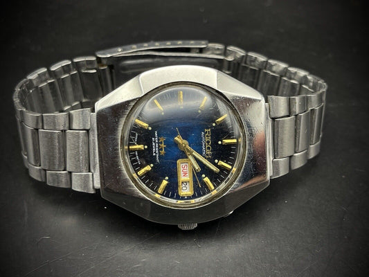 Vintage Ricoh 3 Star Blue Dial Rare Automatic Gents Watch, Japan - Grab A Watch Co