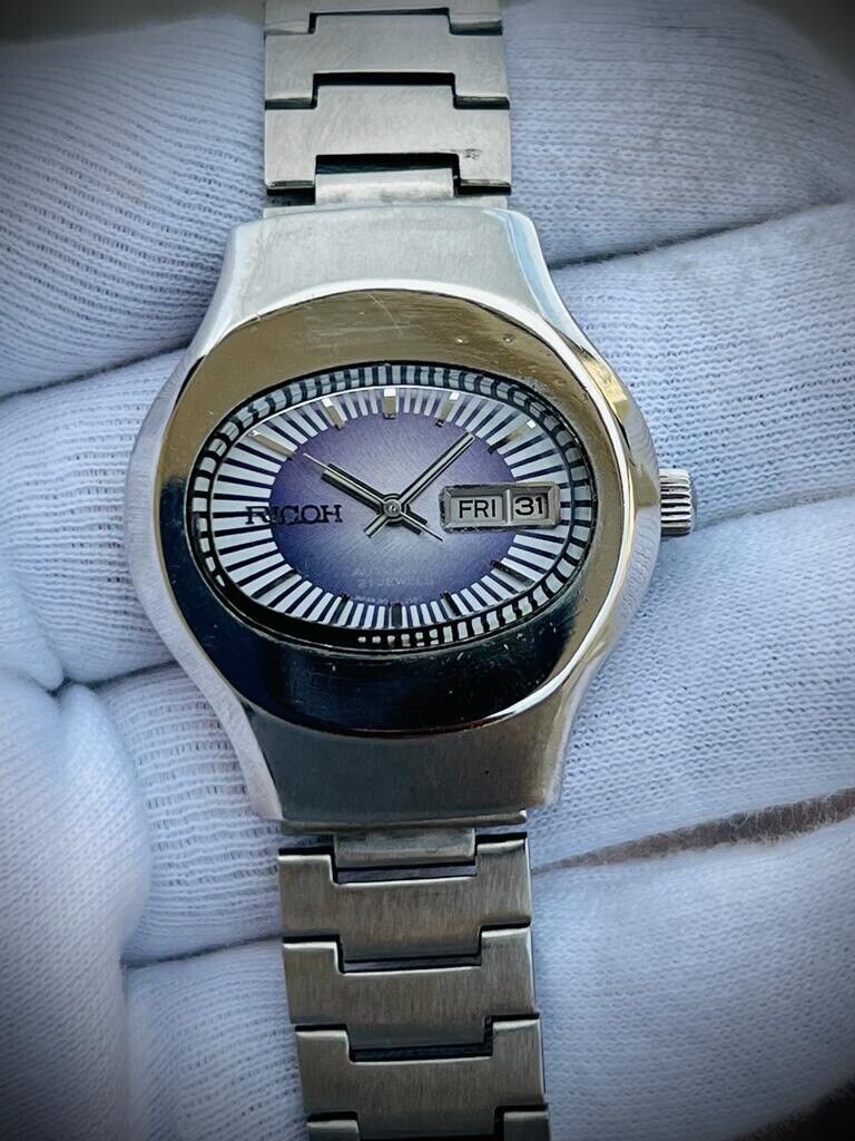 Vintage Ricoh Automatic Purple Dial, 38mm Gents Watch, Japan - Grab A Watch Co