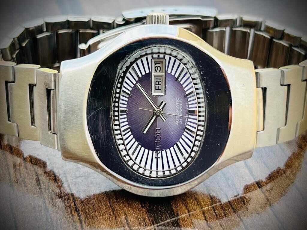 Vintage Ricoh Automatic Purple Dial, 38mm Gents Watch, Japan - Grab A Watch Co