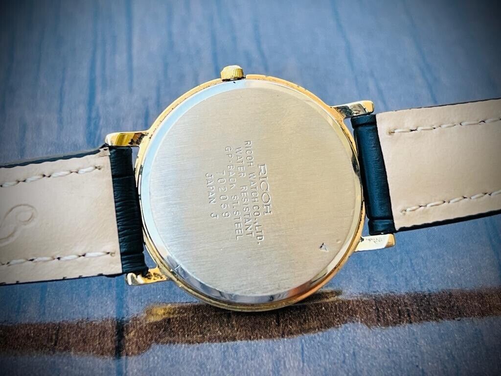 Vintage Ricoh Chateau Quartz Slim Mens Watch, Perfect 31mm - Grab A Watch Co