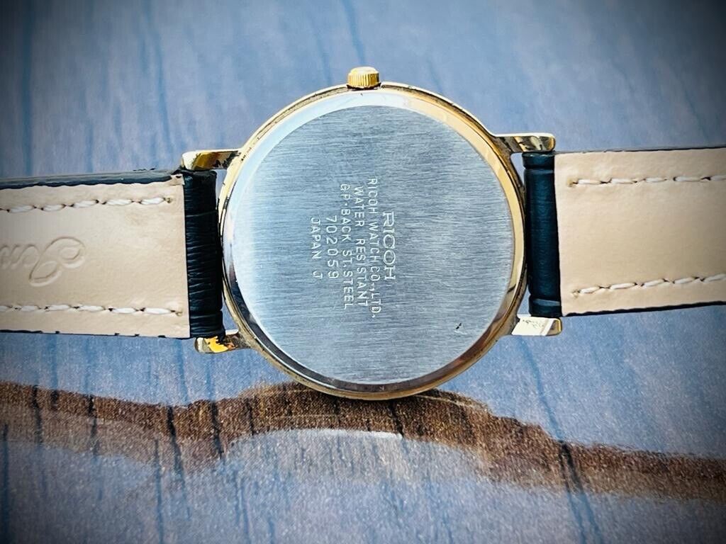 Vintage Ricoh Chateau Quartz Slim Mens Watch, Perfect 31mm - Grab A Watch Co