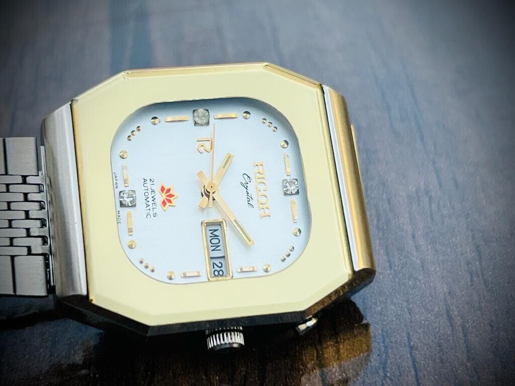 Vintage Ricoh Stunning Dial Automatic Mens Watch 34mm Perfect - Grab A Watch Co