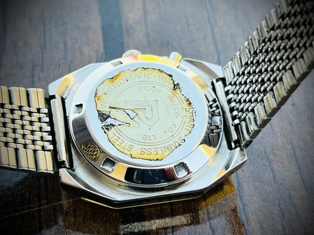 Vintage Ricoh Stunning Dial Automatic Mens Watch 34mm Perfect - Grab A Watch Co