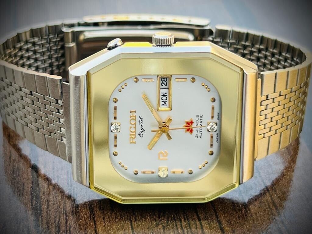 Vintage Ricoh Stunning Dial Automatic Mens Watch 34mm Perfect - Grab A Watch Co