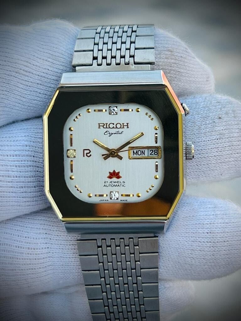 Vintage Ricoh Stunning Dial Automatic Mens Watch 34mm Perfect - Grab A Watch Co