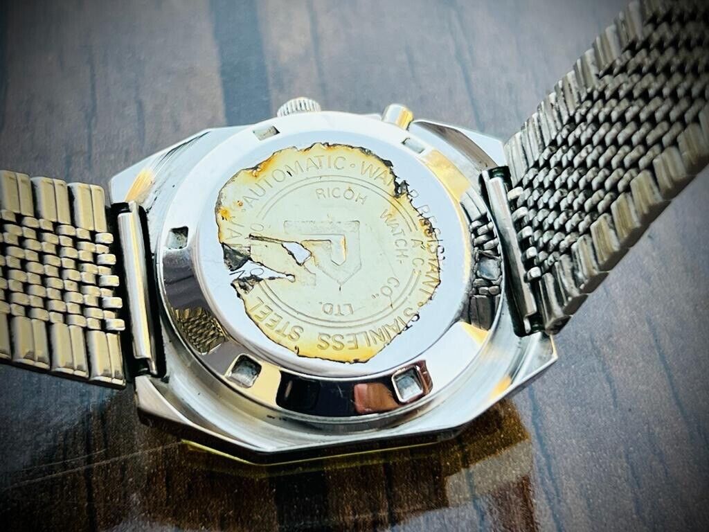 Vintage Ricoh Stunning Dial Automatic Mens Watch 34mm Perfect - Grab A Watch Co