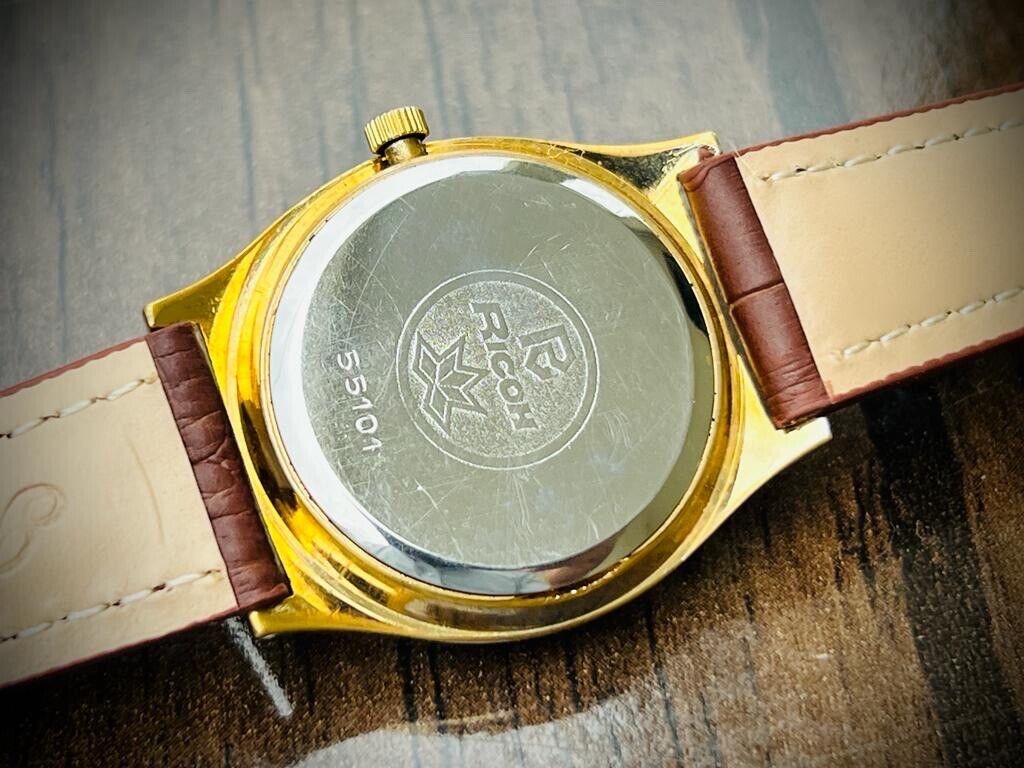Vintage Ricoh Stunning Diamond Dial Manual Wind Mens Watch 33mm Perfect - Grab A Watch Co