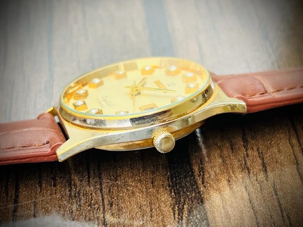 Vintage Ricoh Stunning Diamond Dial Manual Wind Mens Watch 33mm Perfect - Grab A Watch Co