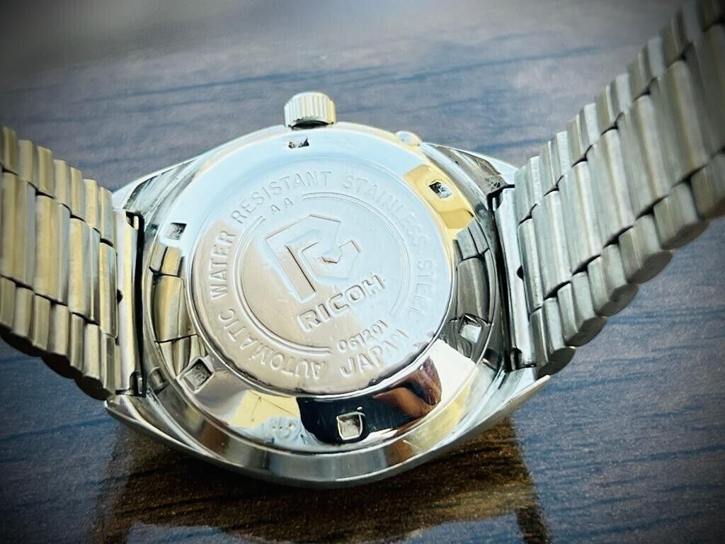 Vintage Ricoh Stunning Honeycomb Dial Automatic Mens Watch 37mm, Japan Made - Grab A Watch Co
