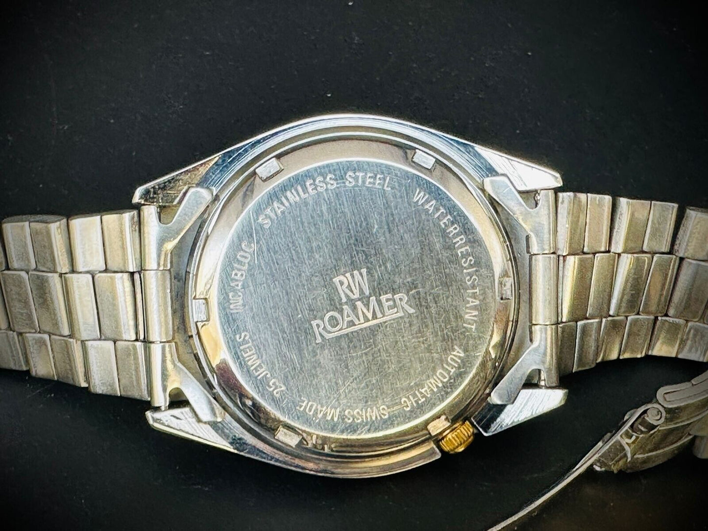 Vintage Roamer incabloc Golden Dial 25 Jewels Automatic Orignal Swiss made 36mm - Grab A Watch Co
