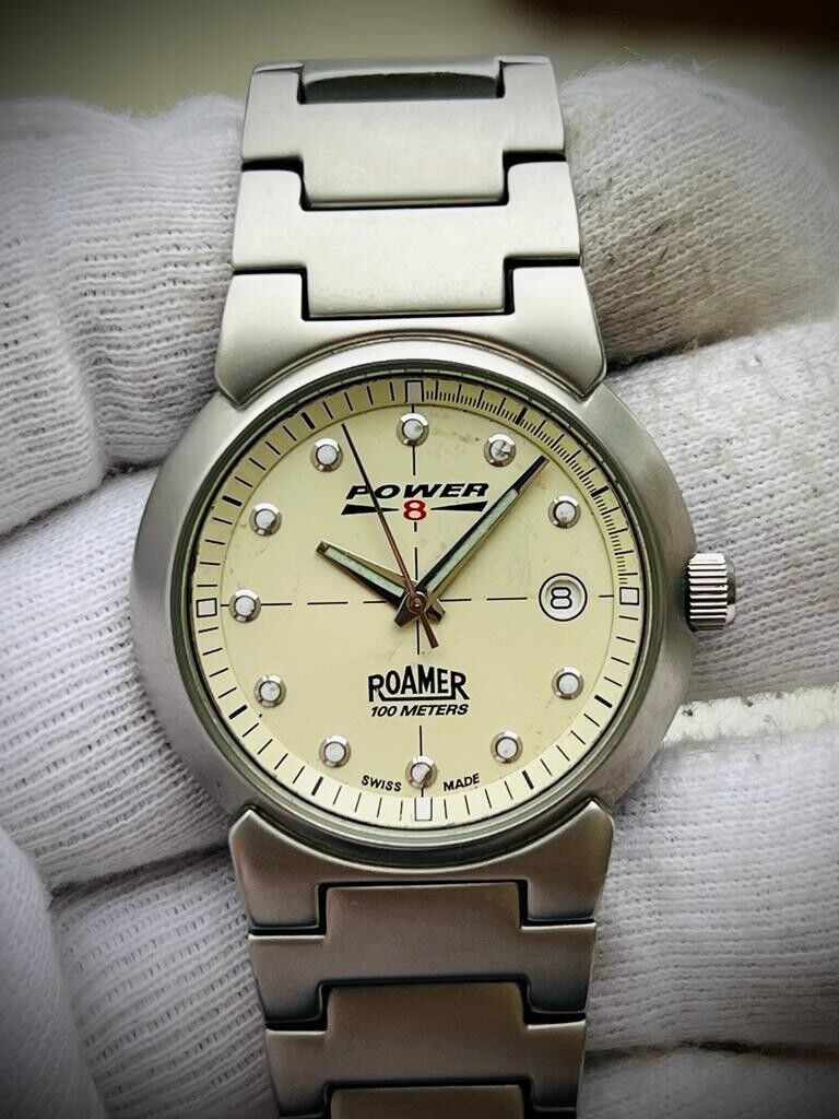 Vintage Roamer Power 8 100m Quartz Mens Watch 37mm, Swiss Made - Grab A Watch Co