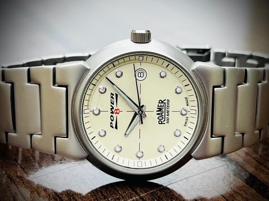 Vintage Roamer Power 8 100m Quartz Mens Watch 37mm, Swiss Made - Grab A Watch Co