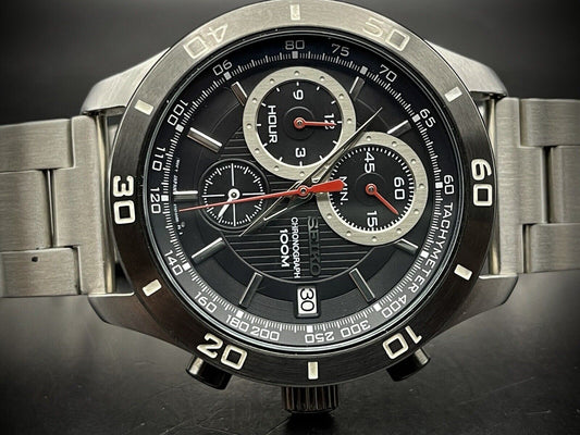 Vintage Seiko 100m Chronograph Quartz 42mm Mens Watch, Japan made - Grab A Watch Co
