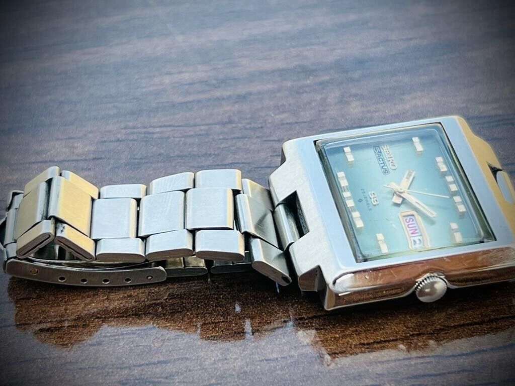 Vintage Seiko 5 Actus SS Automatic Mens Watch 36mm Green TV Dial 6106-5530 - Grab A Watch Co