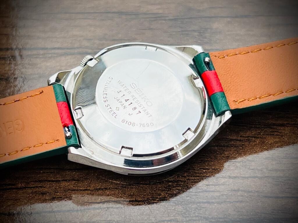 Vintage Seiko 5 Actus SS Green Dial Sapphire Automatic Gents Watch, 6106-7690 - Grab A Watch Co