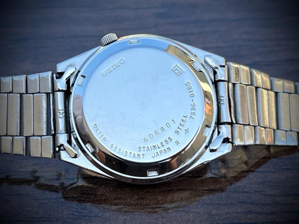 Vintage Seiko 5 Automatic 23 Jewels Gold Dial, 7s36-8180 35mm Men’s Watch - Grab A Watch Co