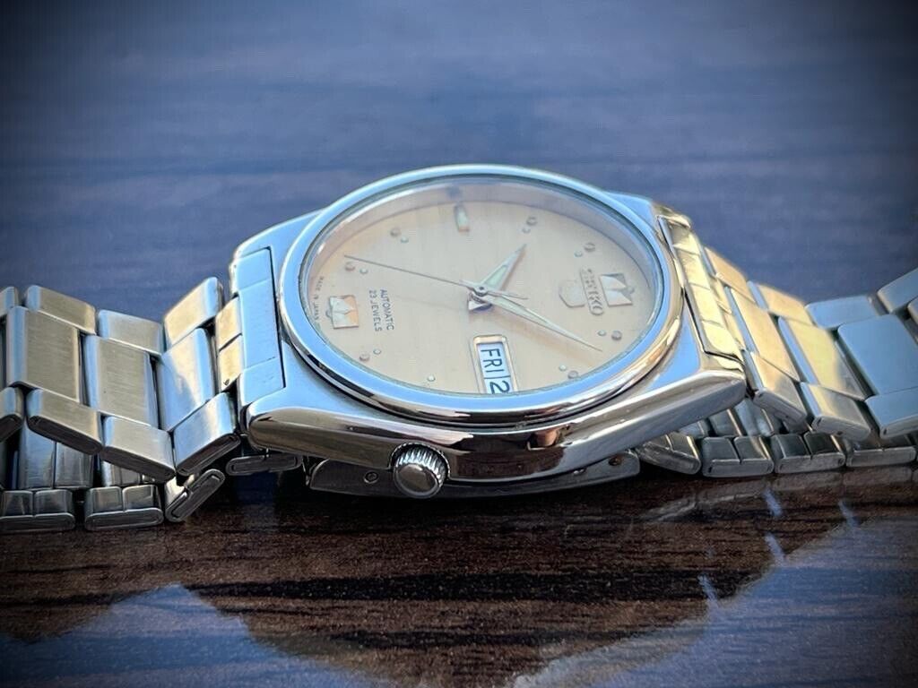 Vintage Seiko 5 Automatic 23 Jewels Gold Dial, 7s36-8180 35mm Men’s Watch - Grab A Watch Co