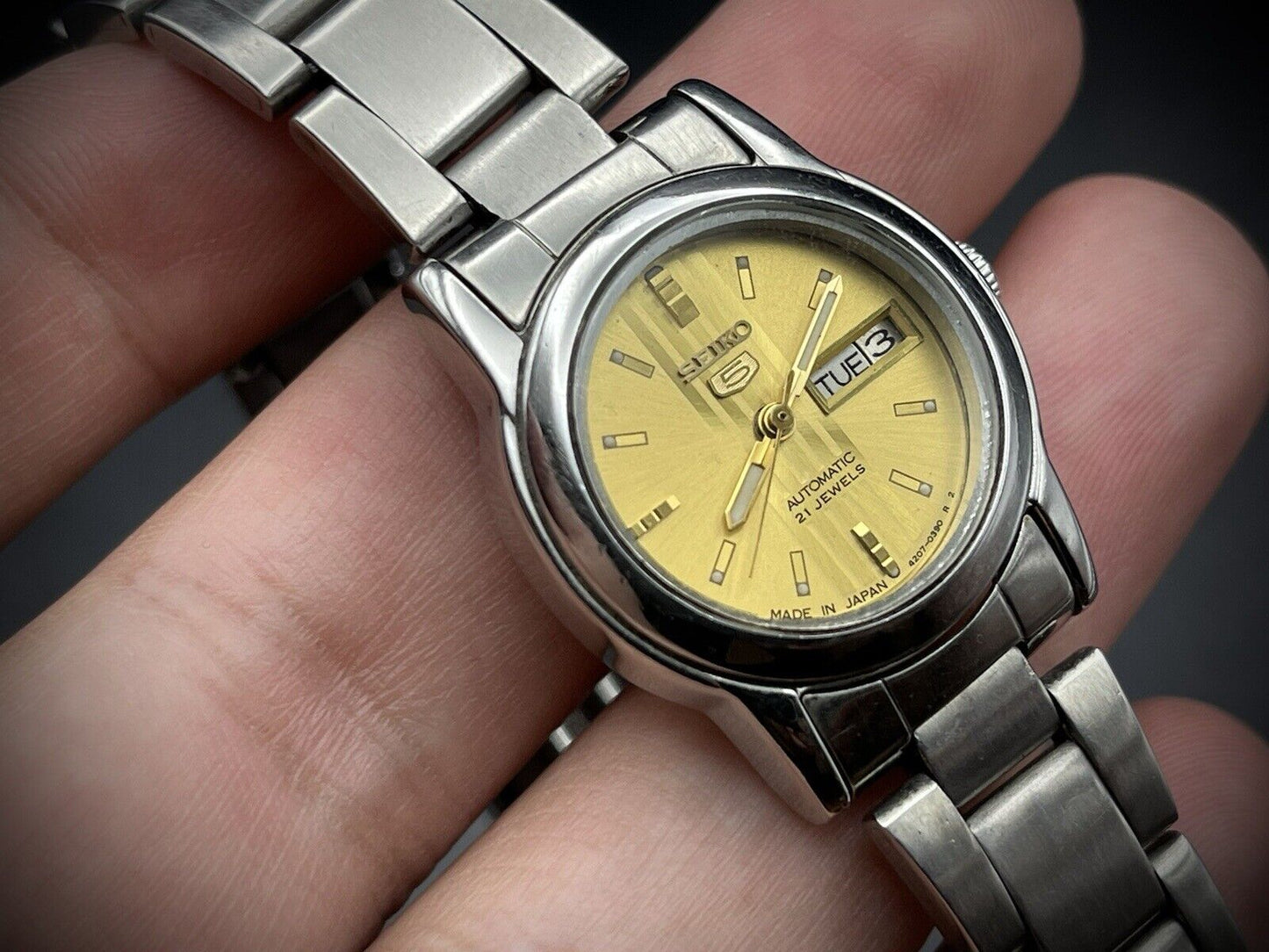 Vintage Seiko 5 Automatic 27mm 4206-0860 Ladies Watch, Japan made - Grab A Watch Co